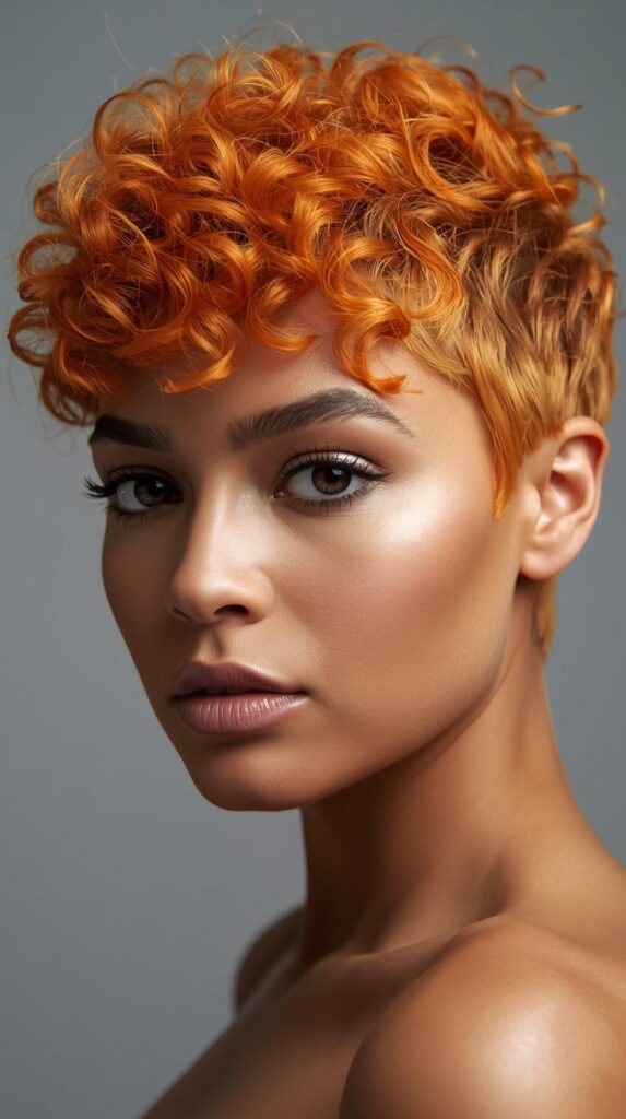 4. Curly Pixie With Added Extension Curls