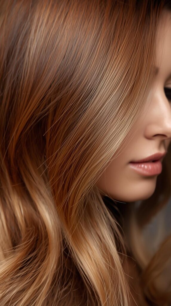 4. Light Copper Brown Balayage