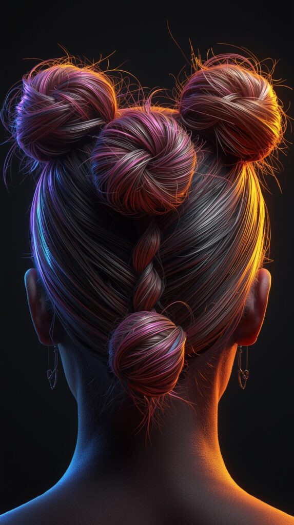4. Low Textured Bun with Face-Framing Strands