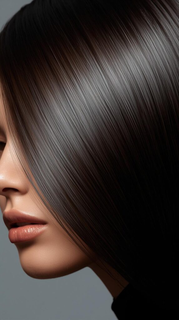 4. Sleek Straight Hair With a Glass Shine Finish