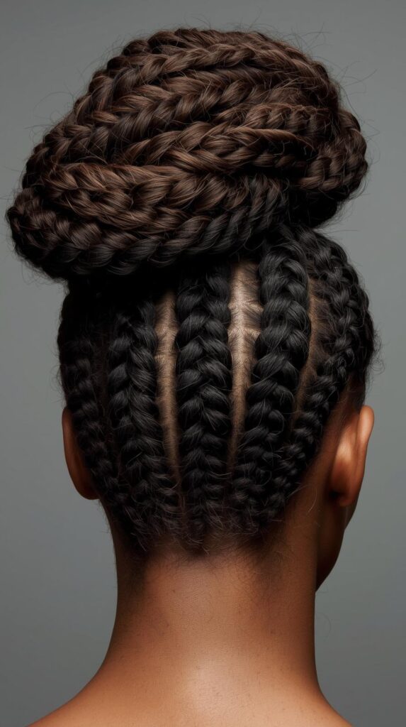 5. Braided Base High Puff for Added Dimension