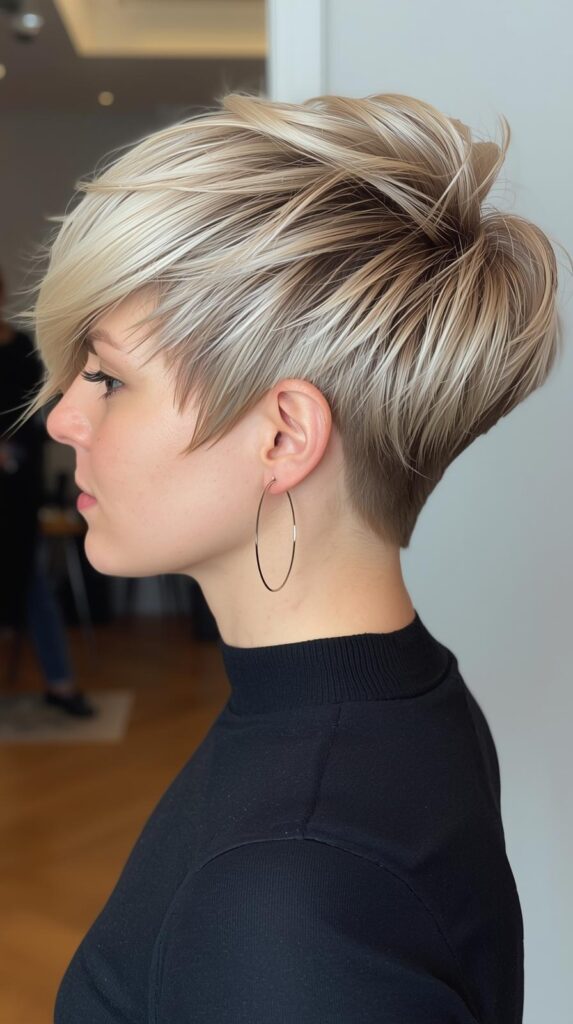5. Feathered Asymmetrical Pixie With Light Extensions