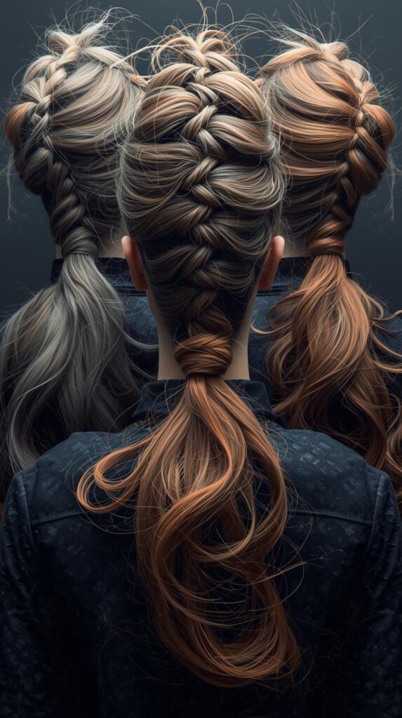 5. Low Ponytail with Wrapped Section & Volume