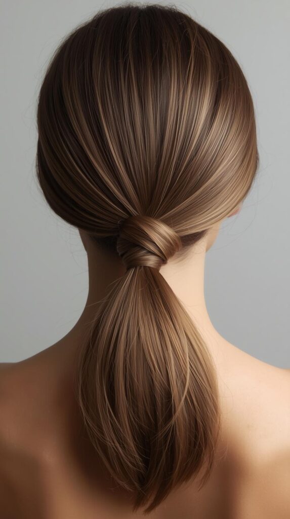 Low Ponytail with a Wrapped Section
