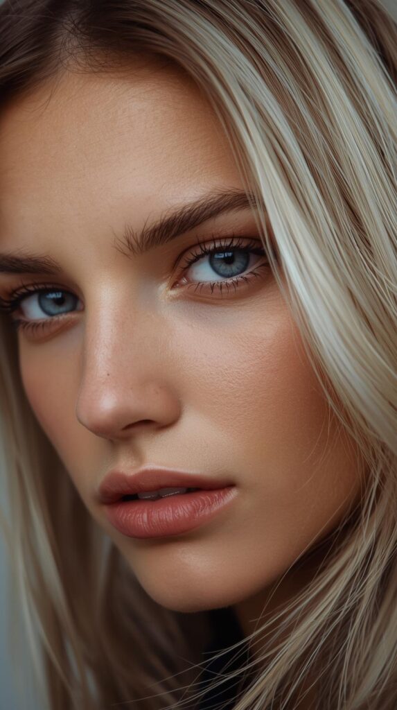 5. Platinum Blonde with Mushroom-Brown Lowlights