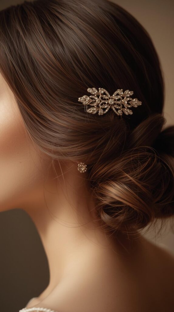 5. Side-Swept Waves with Decorative Clip