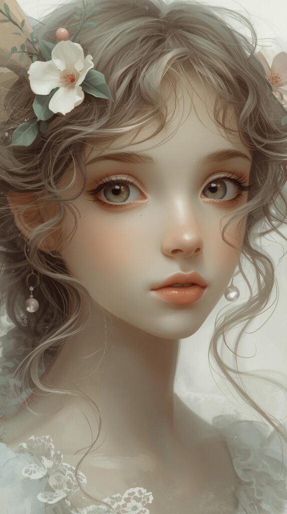 6. Floral Curly Pixie with Soft Definition