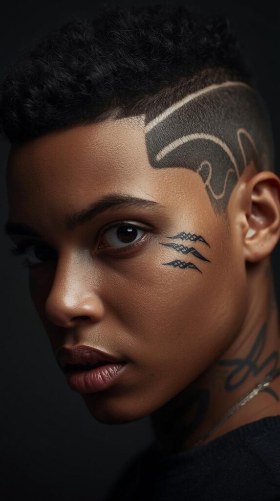 6. Pixie Undercut With Shaved Designs