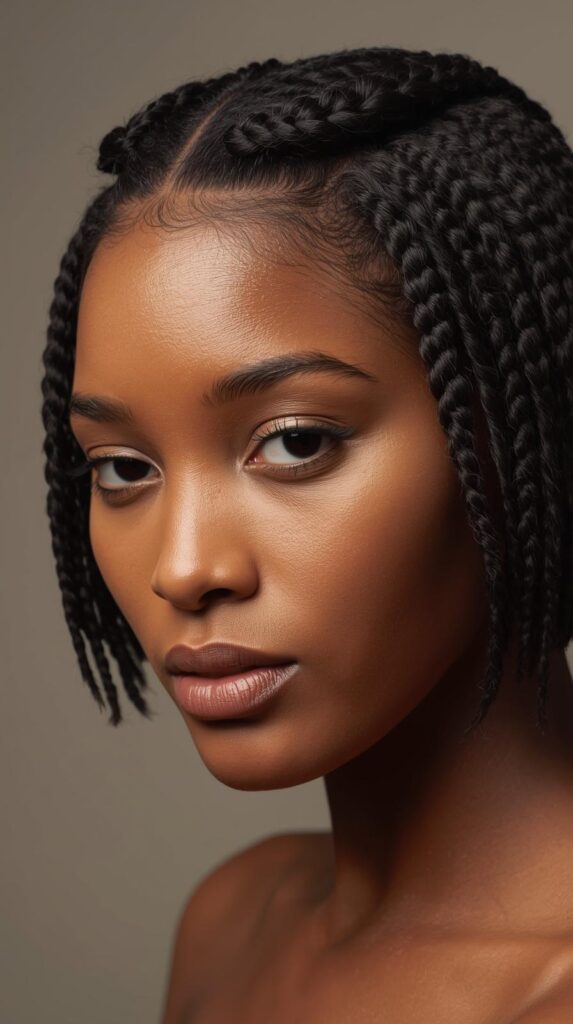 7. Braided Crown on a Short Bob