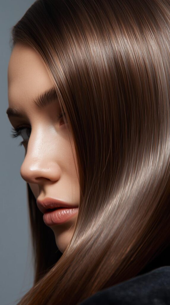 7. Deep Side Part with Glossy Finish