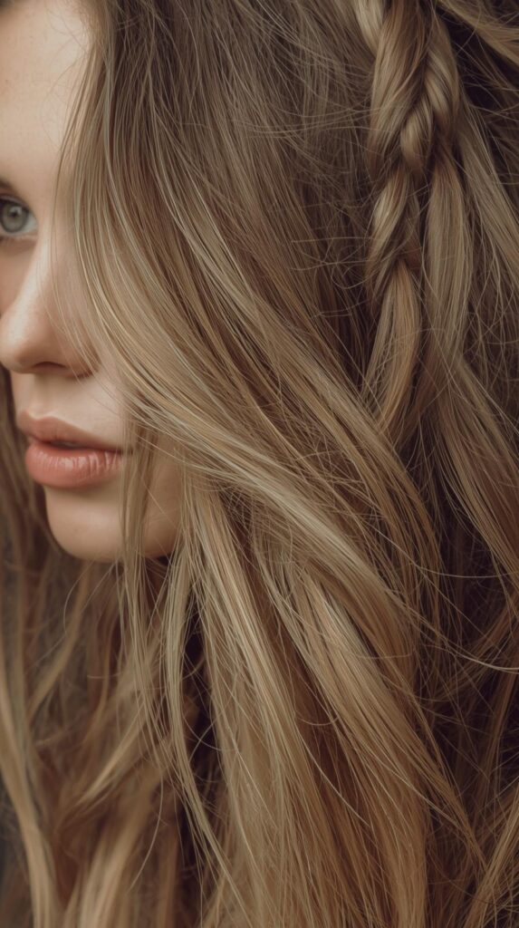 8. Loose Braided Accents within Down Hair