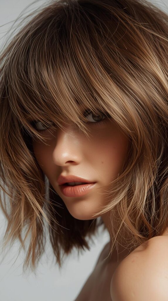 8. Tousled Textured Lob with Volume