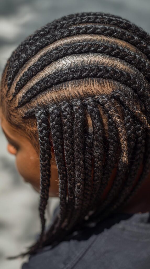 1. Classic Straight-Back Christmas Cornrow Hairstyle