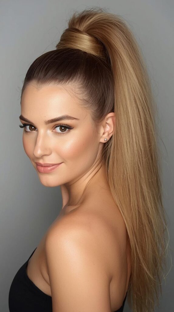 1. High Ponytail with Volume
