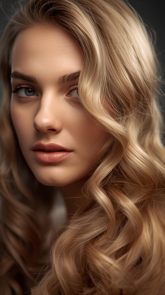 1. Soft Curls with Side Part