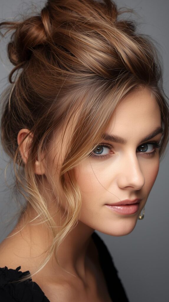 10. High Bun with Soft Finish