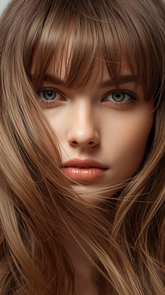 10. Loose Waves with Curtain Bangs