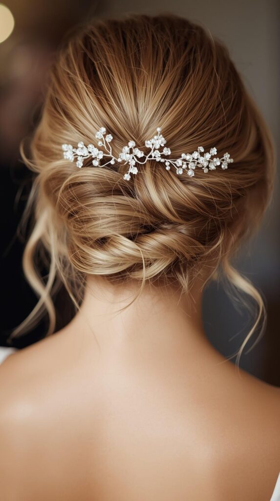 10. Twisted Half-Up Crown for an Elegant Caroling Evening