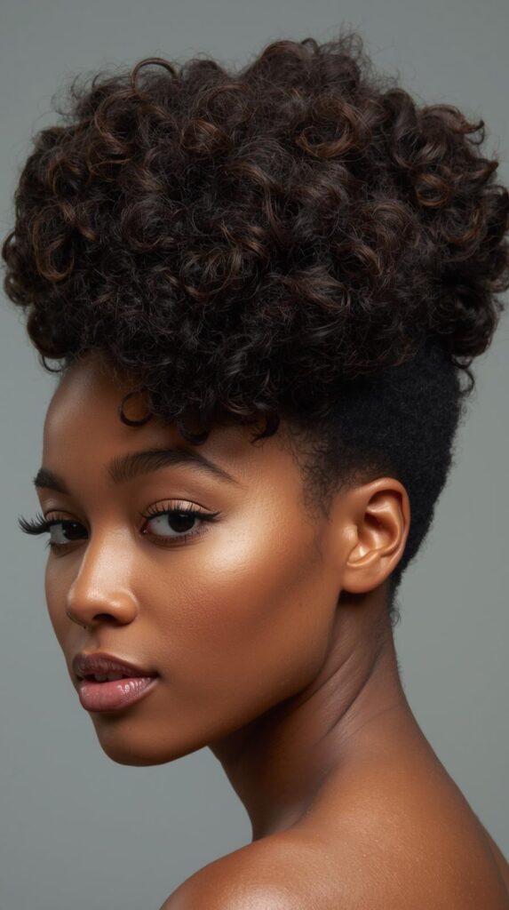 11. Curly High Puff