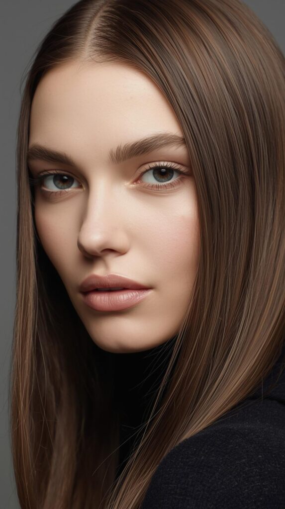 11. Sleek Straight Hair with Tucked Ends