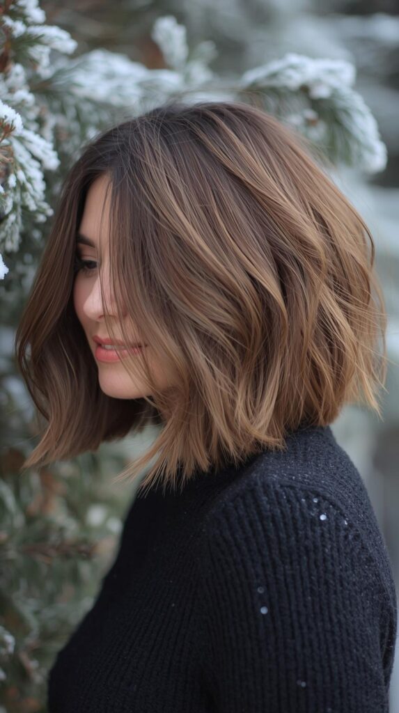 12. Bob Haircut for Thick Hair in Winter