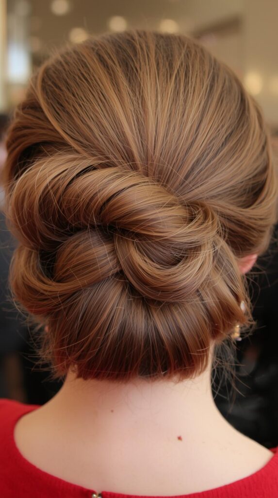 12. Retro-Inspired Roll Hairstyle for Christmas Carol Events