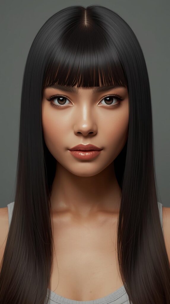 12. Straight Hair with Middle Part