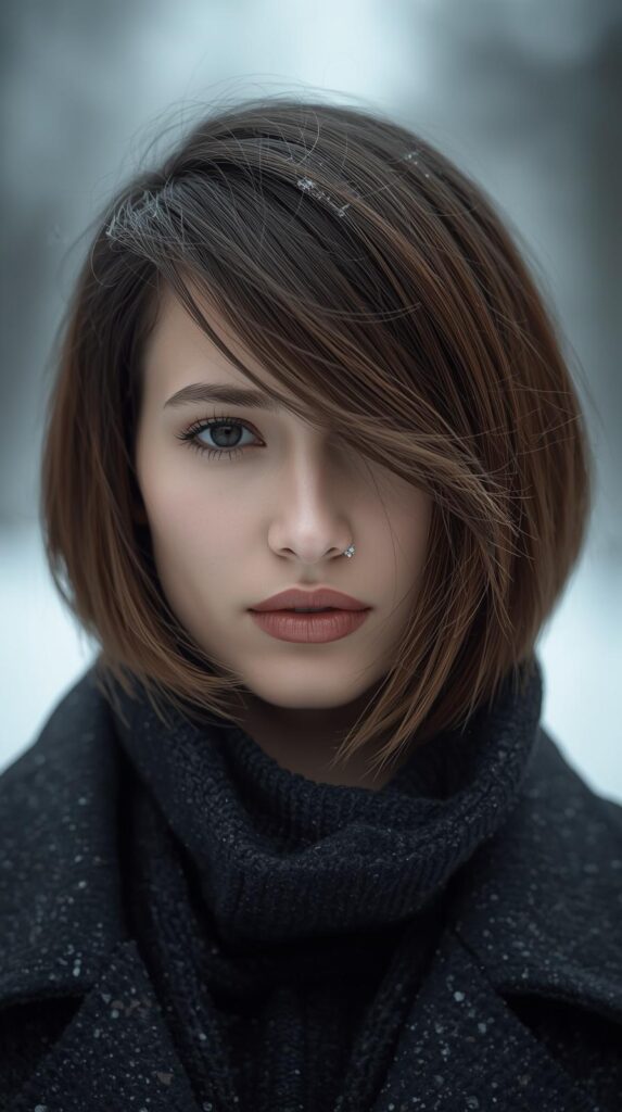 13. Bob with Side Part for Winter Definition