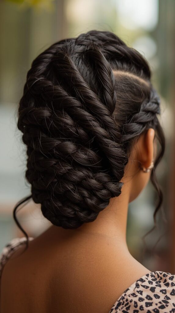 13. Braided Natural Updo