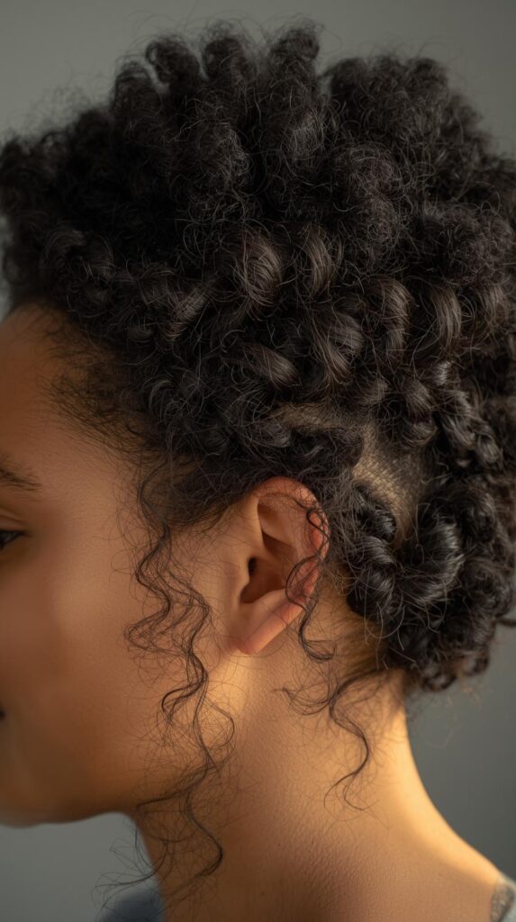 13. Curly Crown Braid for Short Hair