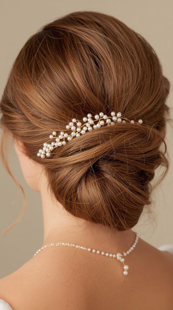 13. Mini Clip-In Pearl Updo