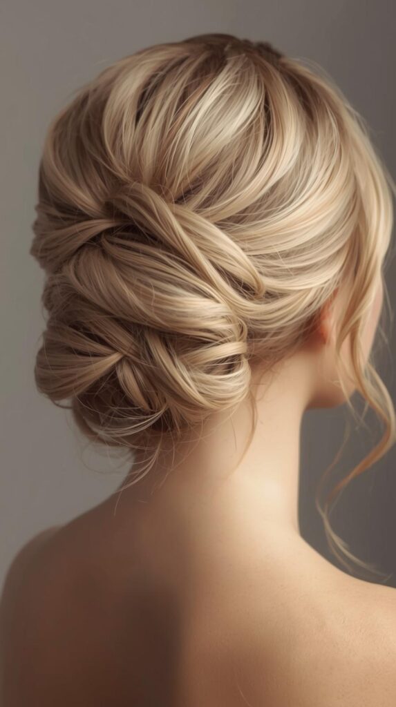 13. Soft Updo with Face-Framing Layers