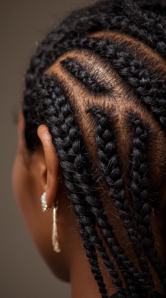 14. Tiny Detailed Cornrows for a Natural Holiday Style