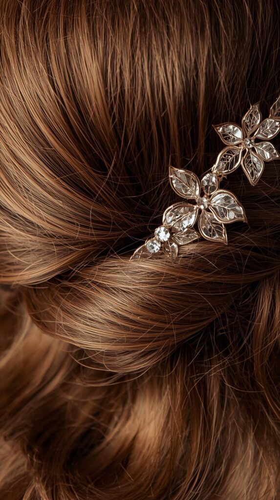 15. Textured Waves with Hair Accessories