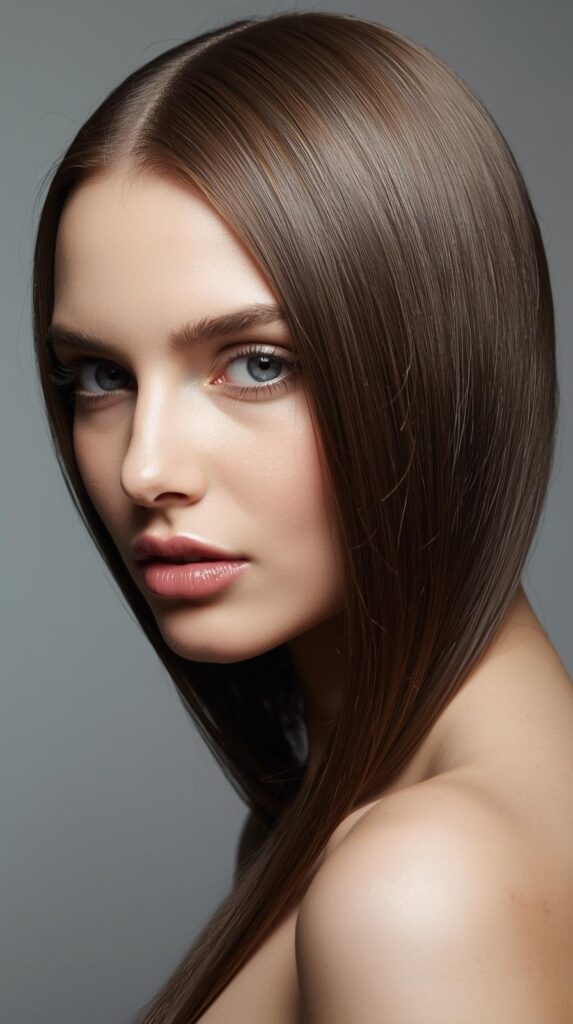 16. Sleek Middle-Part Straight Look