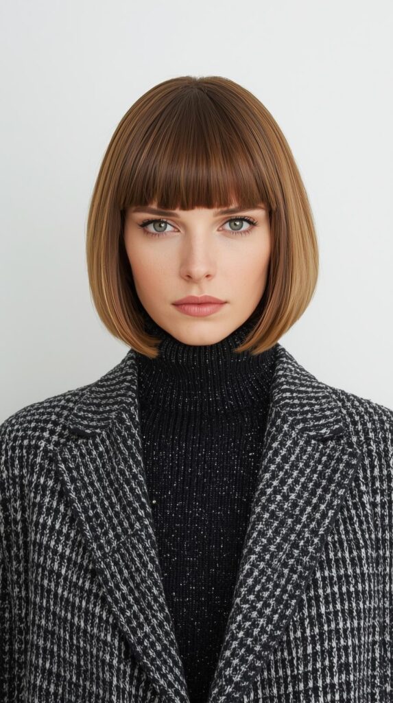 2. Blunt Bob for a Clean Winter Look