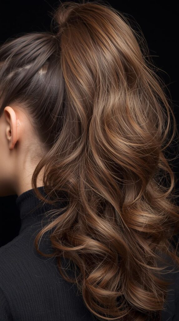 2. High Ponytail with Soft Curls