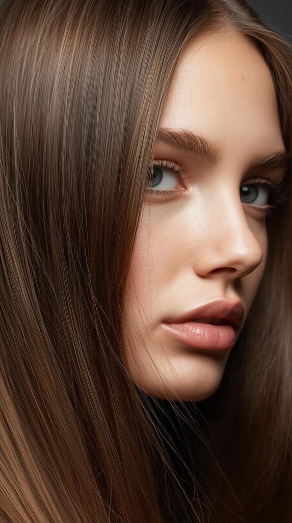 2. Long Face-Framing Layers for Straight Hair