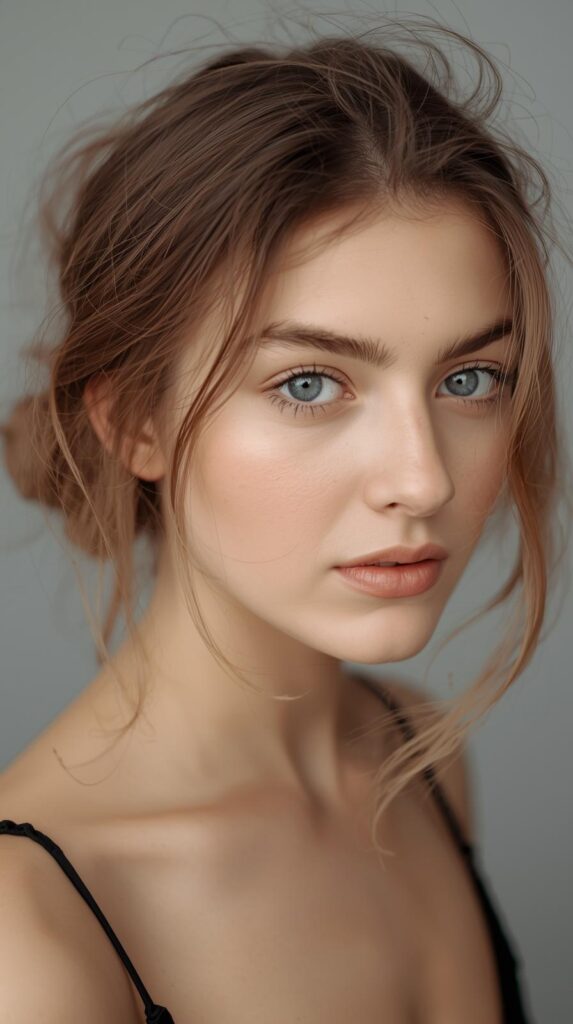 2. Messy Low Bun with Face-Framing Pieces