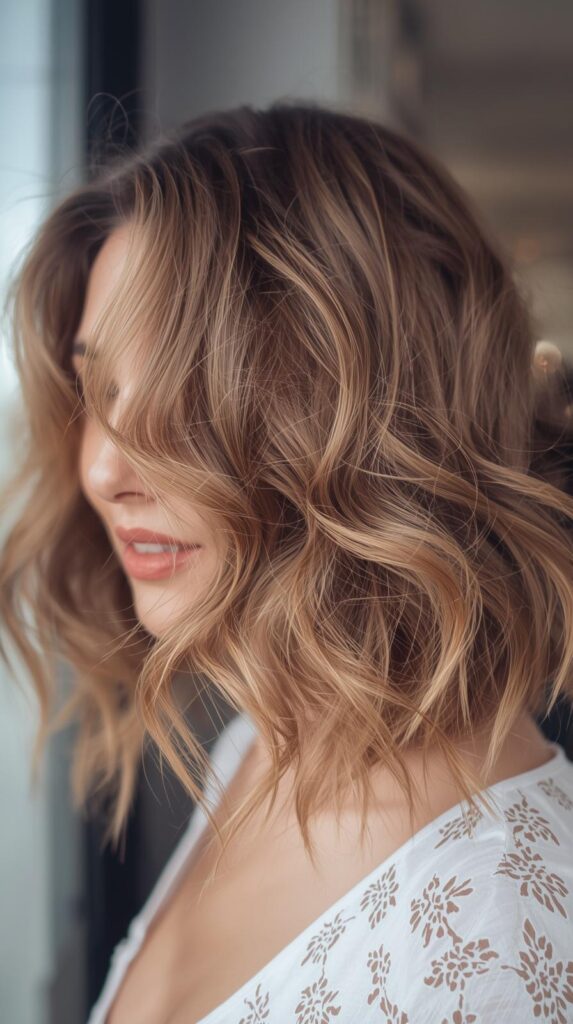 2. Side-Part Curly Bob With Soft Waves
