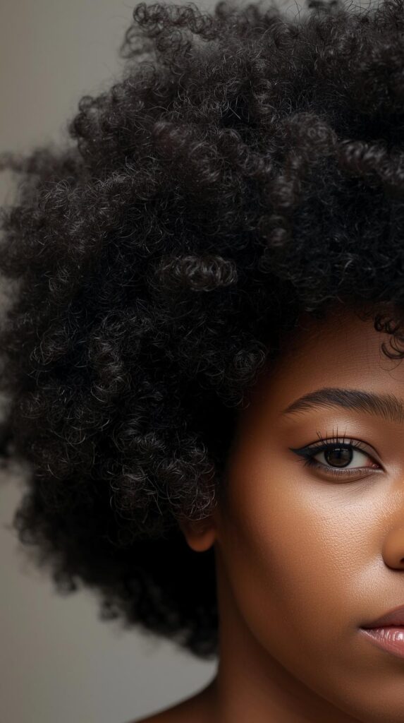 3. Afro Puff with Defined Edges