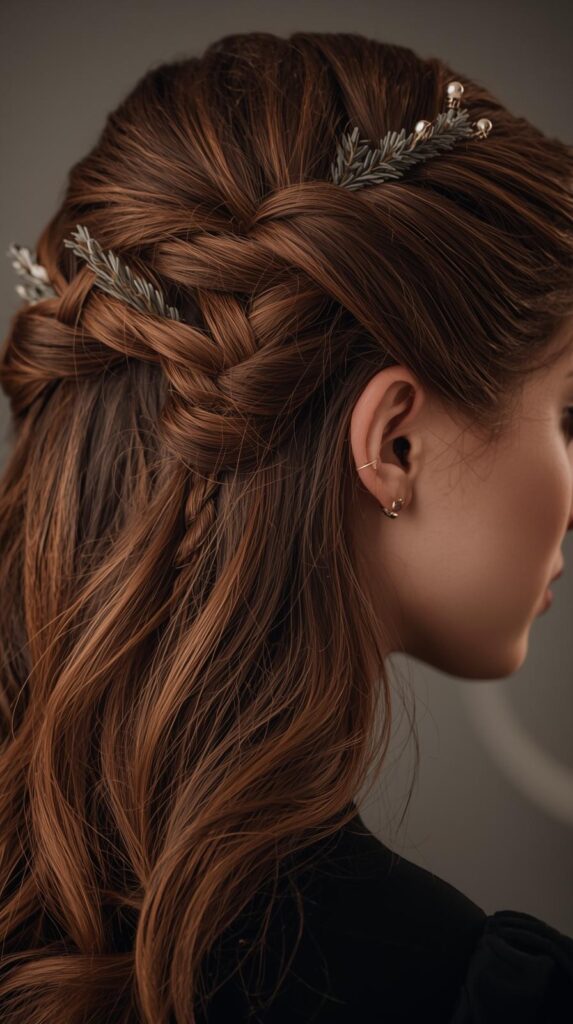 3. Half-Up Twists Inspired by Victorian Christmas Hairstyles