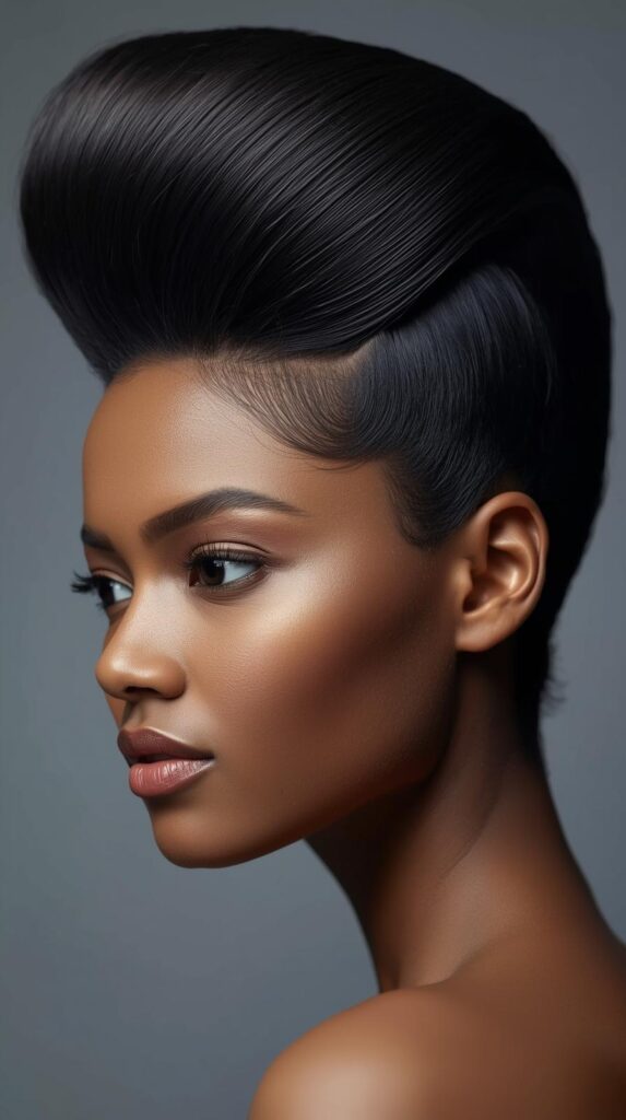 3. High Puff with Sleek Edges