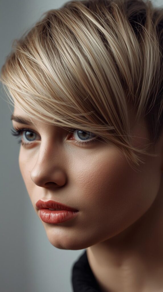 3. Pixie Cut with Side Sweep