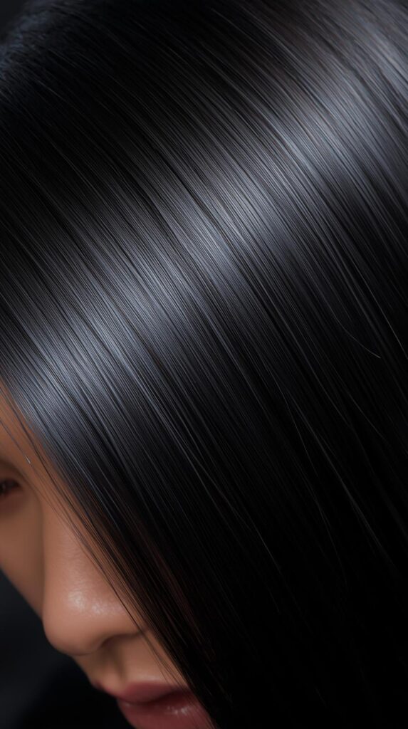 4. Glossy Dark Hair Transformation