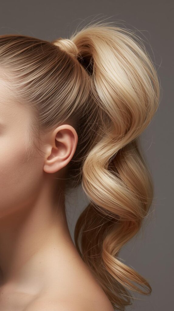 4. High Ponytail with Soft Texture