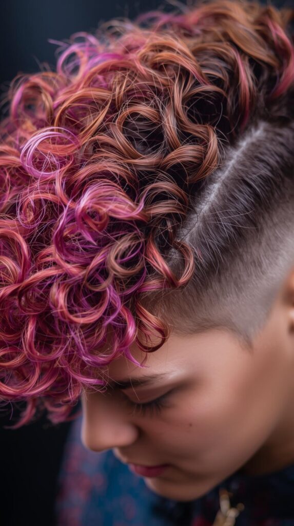 5. Curly Faux Hawk for an Edgy Hoco Style