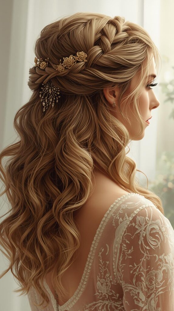 5. Half-Up Elf Hairstyle With Curls