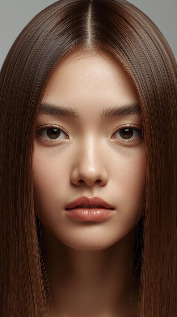 5. Straight Hair with Middle Part