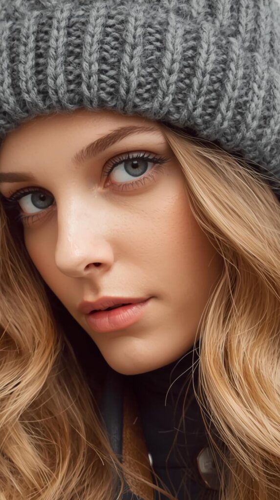 6. Chunky Knit Beanie Waves